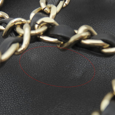 シャネル CHANEL テック ミー アウト AP1161 ブラック ラムスキン ショルダーバッグ シャンパンゴールド金具 黒 チェーンショルダー フォンケース