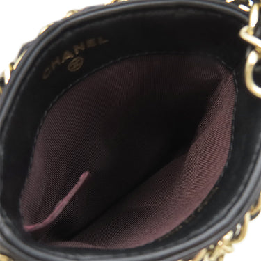 シャネル CHANEL テック ミー アウト AP1161 ブラック ラムスキン ショルダーバッグ シャンパンゴールド金具 黒 チェーンショルダー フォンケース