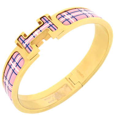 エルメス HERMES クリックH H7004002F ピンク デリリウム GP ラッカー ブレスレット ゴールド金具 タッタソールチェック