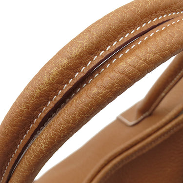 エルメス HERMES ガーデンパーティーPM ゴールド ネゴンダ トートバッグ シルバー金具 茶 ソルド品の刻印あり