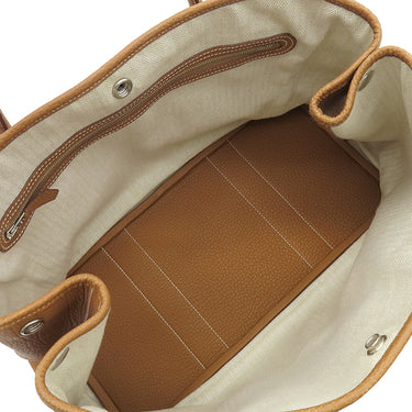 エルメス HERMES ガーデンパーティーPM ゴールド ネゴンダ トートバッグ シルバー金具 茶 ソルド品の刻印あり