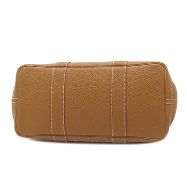 エルメス HERMES ガーデンパーティーPM ゴールド ネゴンダ トートバッグ シルバー金具 茶 ソルド品の刻印あり