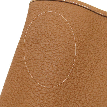 エルメス HERMES ガーデンパーティーPM ゴールド ネゴンダ トートバッグ シルバー金具 茶 ソルド品の刻印あり