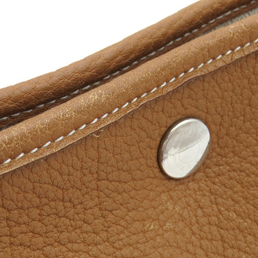 エルメス HERMES ガーデンパーティーPM ゴールド ネゴンダ トートバッグ シルバー金具 茶 ソルド品の刻印あり