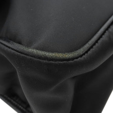 プラダ PRADA ナイロン メッセンジャーバッグ ブラック ナイロン レザー ショルダーバッグ シルバー金具 黒 三角ロゴ