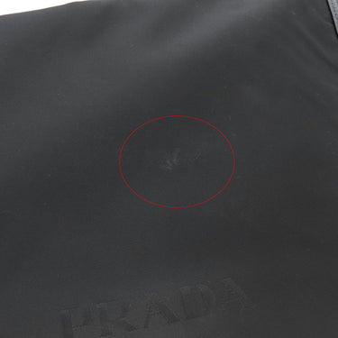 プラダ PRADA ナイロン メッセンジャーバッグ ブラック ナイロン レザー ショルダーバッグ シルバー金具 黒 三角ロゴ