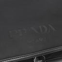 プラダ PRADA ナイロン メッセンジャーバッグ ブラック ナイロン レザー ショルダーバッグ シルバー金具 黒 三角ロゴ