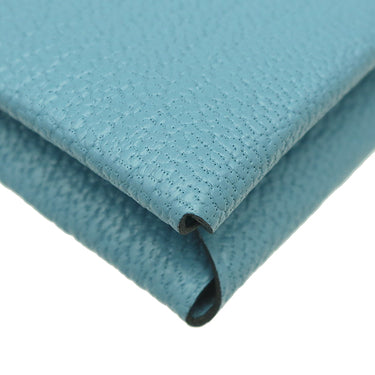 エルメス HERMES カルヴィ ニューブルージーン シェーブル カードケース シルバー金具 新品 未使用 青