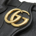 グッチ GUCCI GG マーモント 658450 ブラック レザー 2WAYバッグ ゴールド金具 黒 ハンドバッグ ショルダーバッグ