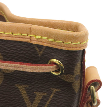 ルイヴィトン LOUIS VUITTON ナノノエ M41346 モノグラム モノグラムキャンバス ショルダーバッグ ゴールド金具 茶 ミニバッグ