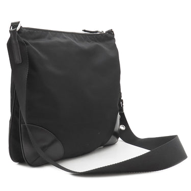プラダ PRADA 三角ロゴ BT0326  NERO ナイロン レザー ショルダーバッグ シルバー金具 黒 TESSUTO LIGHT ロゴプレート