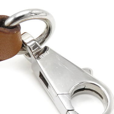 エルメス HERMES ショルダーストラップ ゴールド ヴォーエプソン ショルダーストラップ シルバー金具 茶