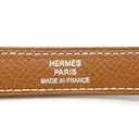 エルメス HERMES ショルダーストラップ ゴールド ヴォーエプソン ショルダーストラップ シルバー金具 茶