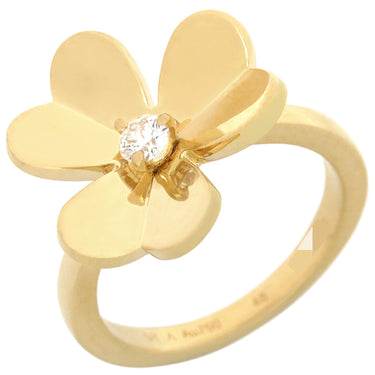 ヴァンクリーフアーペル Van Cleef & Arpels フリヴォル スモールモデル VCARP2DS48 イエローゴールド K18YG ダイヤモンド #48(JP8) リング 指輪 1P 1粒 フラワー 8号