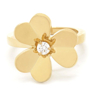 ヴァンクリーフアーペル Van Cleef & Arpels フリヴォル スモールモデル VCARP2DS48 イエローゴールド K18YG ダイヤモンド #48(JP8) リング 指輪 1P 1粒 フラワー 8号