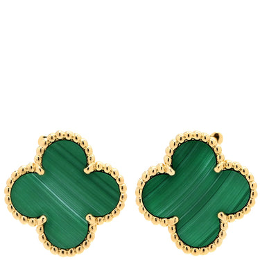 ヴァンクリーフアーペル Van Cleef & Arpels ヴィンテージ アルハンブラ VCARO3QL00 イエローゴールド×グリーン K18YG マラカイト ピアス 18金 18K 750YG