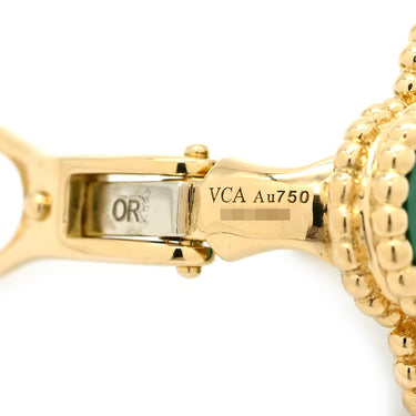 ヴァンクリーフアーペル Van Cleef & Arpels ヴィンテージ アルハンブラ VCARO3QL00 イエローゴールド×グリーン K18YG マラカイト ピアス 18金 18K 750YG