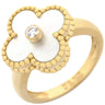 ヴァンクリーフアーペル Van Cleef & Arpels ヴィンテージ アルハンブラ VCARA41100 パールホワイトXイエローゴールド K18YG ダイヤモンド マザーオブパール #53(JP13) リング 指輪 白 シェル 12.5号