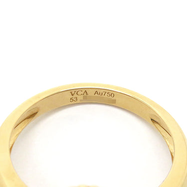 ヴァンクリーフアーペル Van Cleef & Arpels ヴィンテージ アルハンブラ VCARA41100 パールホワイトXイエローゴールド K18YG ダイヤモンド マザーオブパール #53(JP13) リング 指輪 白 シェル 12.5号