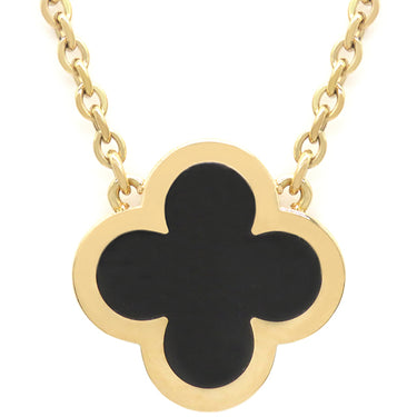 ヴァンクリーフアーペル Van Cleef & Arpels ピュア アルハンブラ VCARB13900 ブラックXイエローゴールド K18YG オニキス ネックレス 750YG 18K 18金