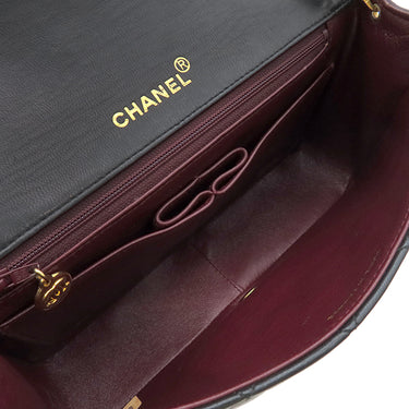 シャネル CHANEL マトラッセ フルフラップ ブラック ラムスキン ショルダーバッグ ゴールド金具 黒 チェーンショルダー ココマーク