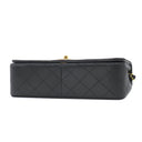 シャネル CHANEL マトラッセ フルフラップ ブラック ラムスキン ショルダーバッグ ゴールド金具 黒 チェーンショルダー ココマーク