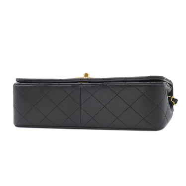 シャネル CHANEL マトラッセ フルフラップ ブラック ラムスキン ショルダーバッグ ゴールド金具 黒 チェーンショルダー ココマーク