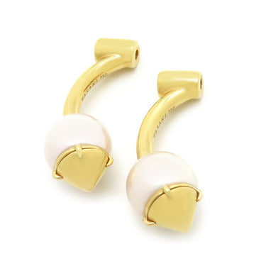 TASAKI TASAKI リファインド リベリオン シグネチャー E-4152 パールホワイトXイエローゴールド K18YG パール ピアス あこや真珠 750YG