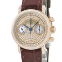 腕時計 フランクミュラー FRANCK MULLER ラウンド クロノグラフ 2860NAD 手巻き レディース K18PG無垢 純正ダイヤ パヴェ シェル ビザン数字