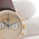 腕時計 フランクミュラー FRANCK MULLER ラウンド クロノグラフ 2860NAD 手巻き レディース K18PG無垢 純正ダイヤ パヴェ シェル ビザン数字