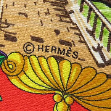 エルメス HERMES カレ90 CARRE ブラウン×マルチカラー シルク スカーフ 【L'Entente Cordiale/仏英同盟】