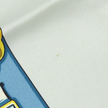 エルメス HERMES カレ90 CARRE ライトグリーン×ベージュ×ブルー シルク スカーフ 【CHEVAUX DE TRAIT/輓馬】