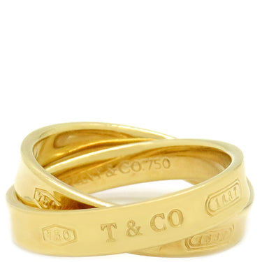 ティファニー Tiffany & Co インターロッキングサークル イエローゴールド K18YG リング 指輪 T＆Co. 750 750YG 8号