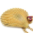 ティファニー Tiffany & Co シェルモチーフ ルビー イエローゴールド K18YG ネックレス 18K 750 18金 1Pルビー