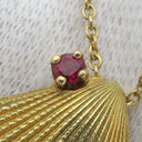 ティファニー Tiffany & Co シェルモチーフ ルビー イエローゴールド K18YG ネックレス 18K 750 18金 1Pルビー