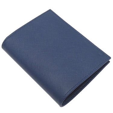 プラダ PRADA メタルロゴ コンパクトウォレット 1MV204 BLUETTE サフィアーノレザー 二つ折り財布 ゴールド金具 SAFFIANO METAL