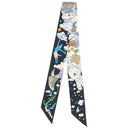 エルメス HERMES ツイリー ブルーノワール×モーヴ×マルチカラー シルク スカーフ 【SUR MON NUAGE/私の雲】