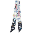 エルメス HERMES ツイリー ブルーノワール×モーヴ×マルチカラー シルク スカーフ 【SUR MON NUAGE/私の雲】