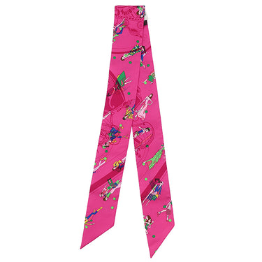 エルメス HERMES ツイリー ローズインディアン×ヴェール×ブルー シルク スカーフ 新品 未使用【EX-LIBRIS LES PARISIENNE/エクスリブリス パリジェンヌ】