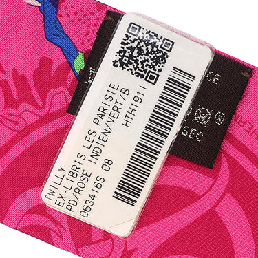 エルメス HERMES ツイリー ローズインディアン×ヴェール×ブルー シルク スカーフ 新品 未使用【EX-LIBRIS LES PARISIENNE/エクスリブリス パリジェンヌ】