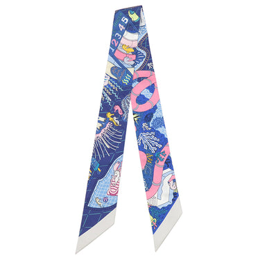 エルメス HERMES ツイリー ブルー×ローズボンボン×ジョーヌ シルク スカーフ 【SPLASH PARK/スプラッシュスパーク】