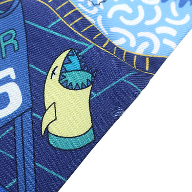 エルメス HERMES ツイリー ブルー×ローズボンボン×ジョーヌ シルク スカーフ 【SPLASH PARK/スプラッシュスパーク】