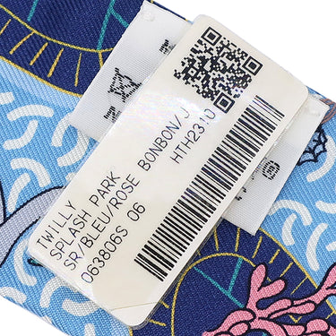 エルメス HERMES ツイリー ブルー×ローズボンボン×ジョーヌ シルク スカーフ 【SPLASH PARK/スプラッシュスパーク】