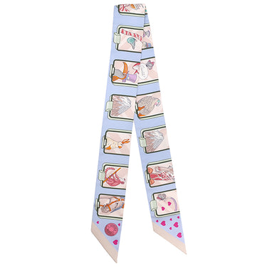 エルメス HERMES ツイリー ブルーペール×ローズ×ヴェール シルク スカーフ 新品 未使用【HERMES STORY/エルメスストーリー】