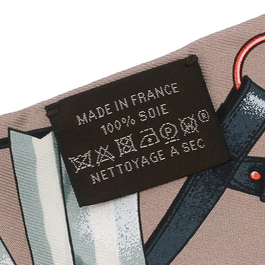 エルメス HERMES ツイリー ベージュサドル×オレンジ×アントラシット シルク スカーフ 【JUMPING/ジャンピング】