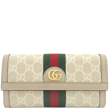 グッチ GUCCI オフィディア GG コンチネンタルウォレット 523153 ベージュ&オフホワイト GGスプリームキャンバス 長財布 ゴールド金具 白