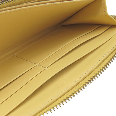 フェンディ FENDI ロボット フェイス ジップアラウンド 8M0299 イエロー レザー 長財布 シルバー金具 ラウンドファスナー スタッズ 黄