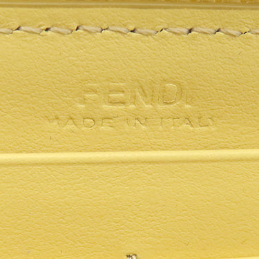 フェンディ FENDI ロボット フェイス ジップアラウンド 8M0299 イエロー レザー 長財布 シルバー金具 ラウンドファスナー スタッズ 黄