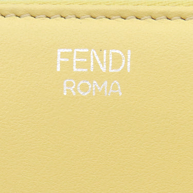 フェンディ FENDI ロボット フェイス ジップアラウンド 8M0299 イエロー レザー 長財布 シルバー金具 ラウンドファスナー スタッズ 黄
