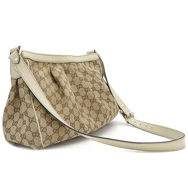 グッチ GUCCI スーキー GGショルダーバッグ 296834 アイボリー GGキャンバス レザー ショルダーバッグ シルバー金具 白 肩掛け